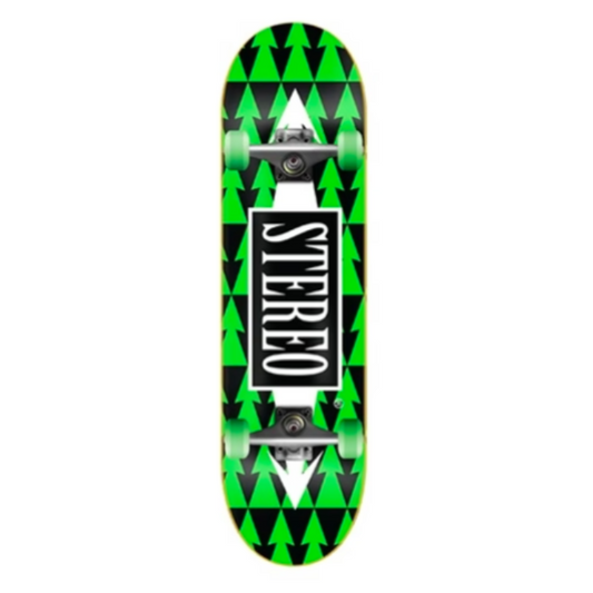 Stereo Skateboards Arrow Checkered Complete Green 8.25"