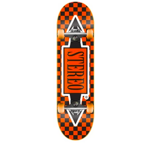 Stereo Skateboards Arrow Checkered Complett Orange 8"