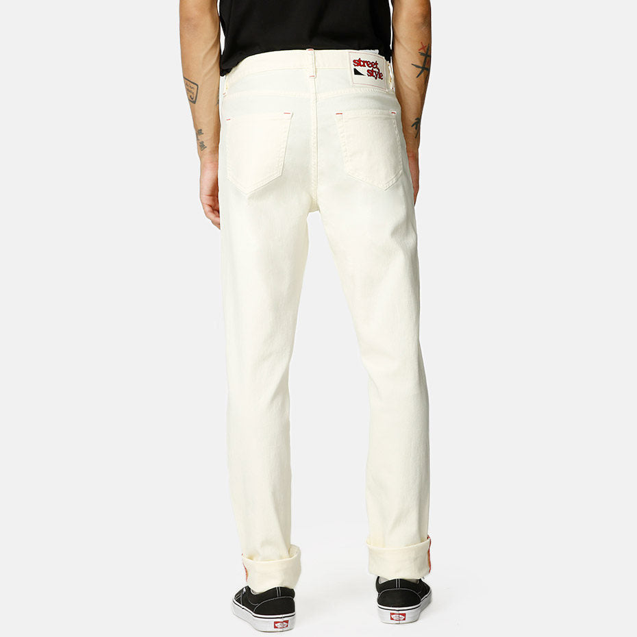 Street Style Dig Stretch Jeans Off White