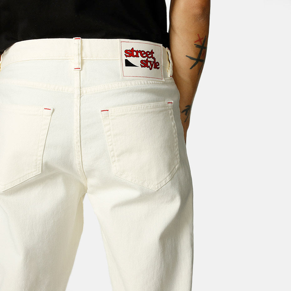 Street Style Dig Stretch Jeans Off White