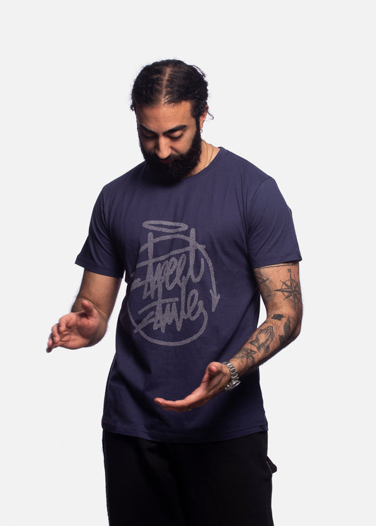 Street Style HALFTONE SS T-SHIRTS - Navy