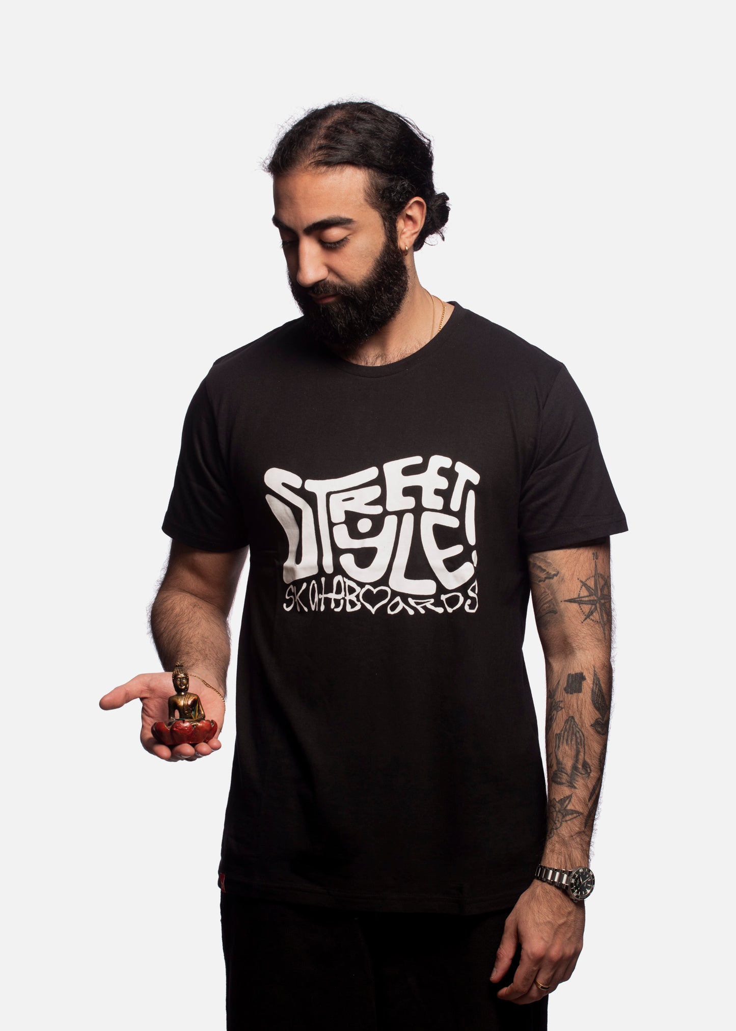 Street Style HIPPIE SS T-SHIRTS - Black