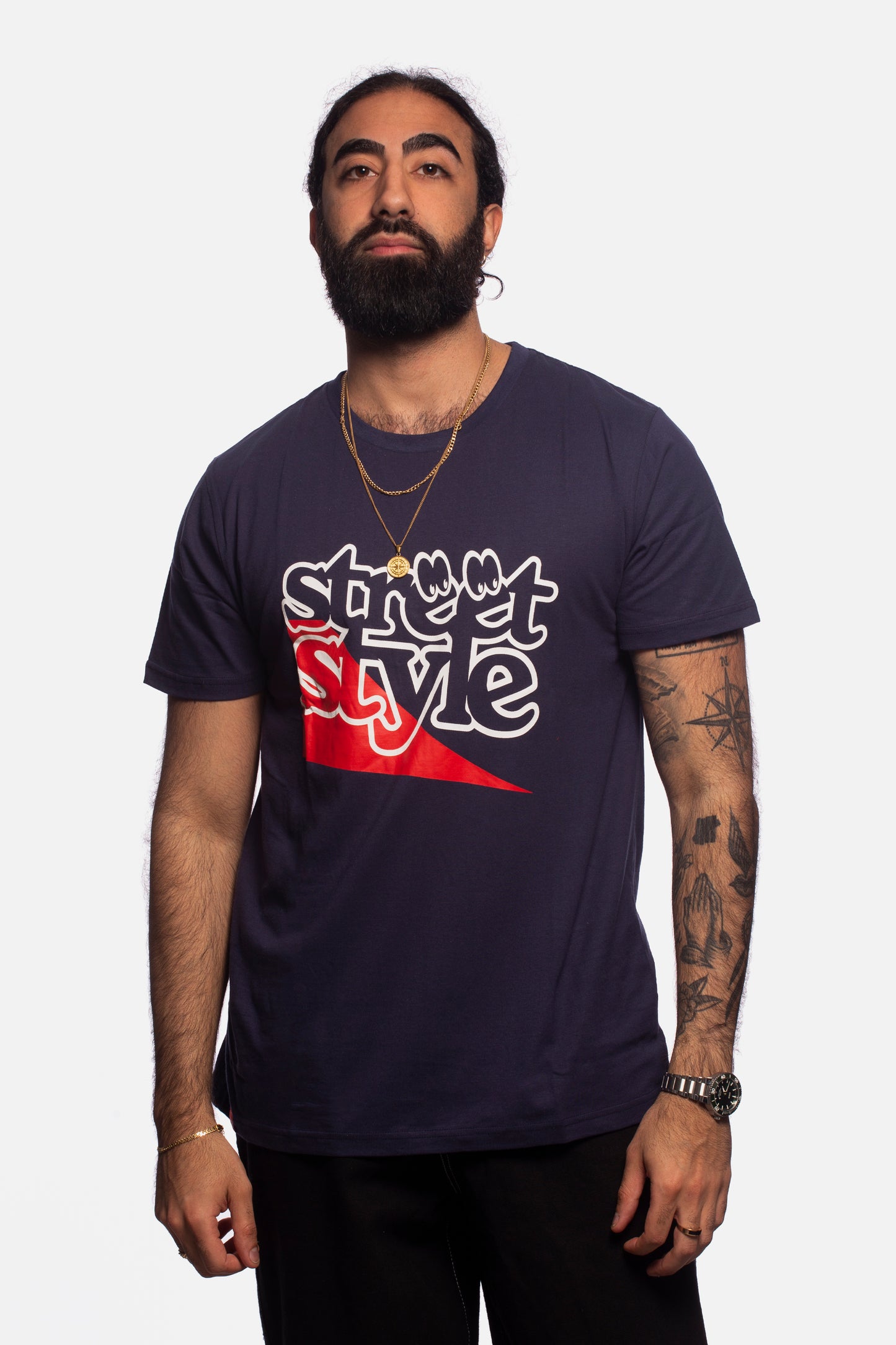 Street Style EYES SS T-SHIRTS - Navy